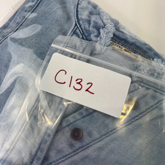 Anthropologie Holding Horses Light Blue Denim Women's Top with Raw Hem - Picture 11 of 11